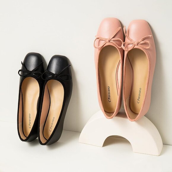 Women's Pink Dressy Ballet Flats Square Toe Flat Shoes Comfortable Slip On - Picture 5 of 6